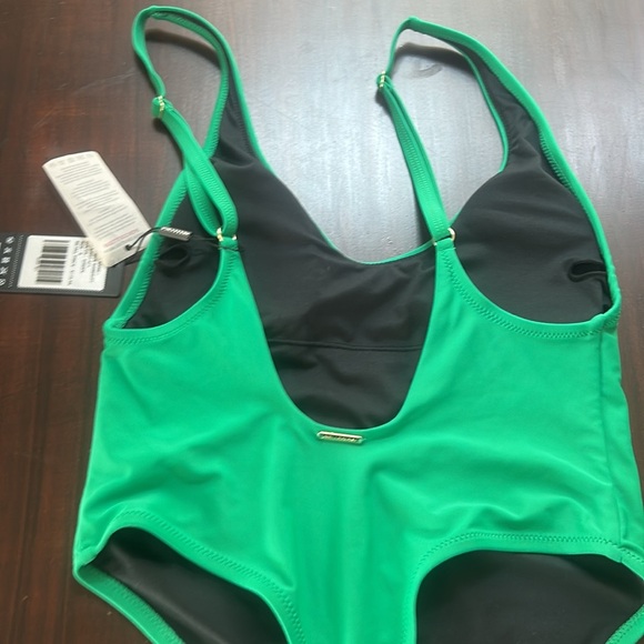 Relleciga Women’s High Cut Low Back One Piece Thong Swimsuit Green Size S - Picture 5 of 11